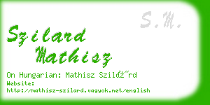 szilard mathisz business card